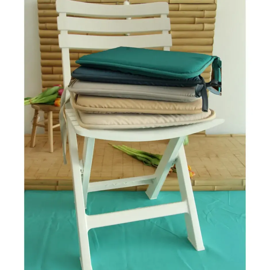 Stof Textile Home stoelkussens - emerald groen - 38 x 38 x 3 cm