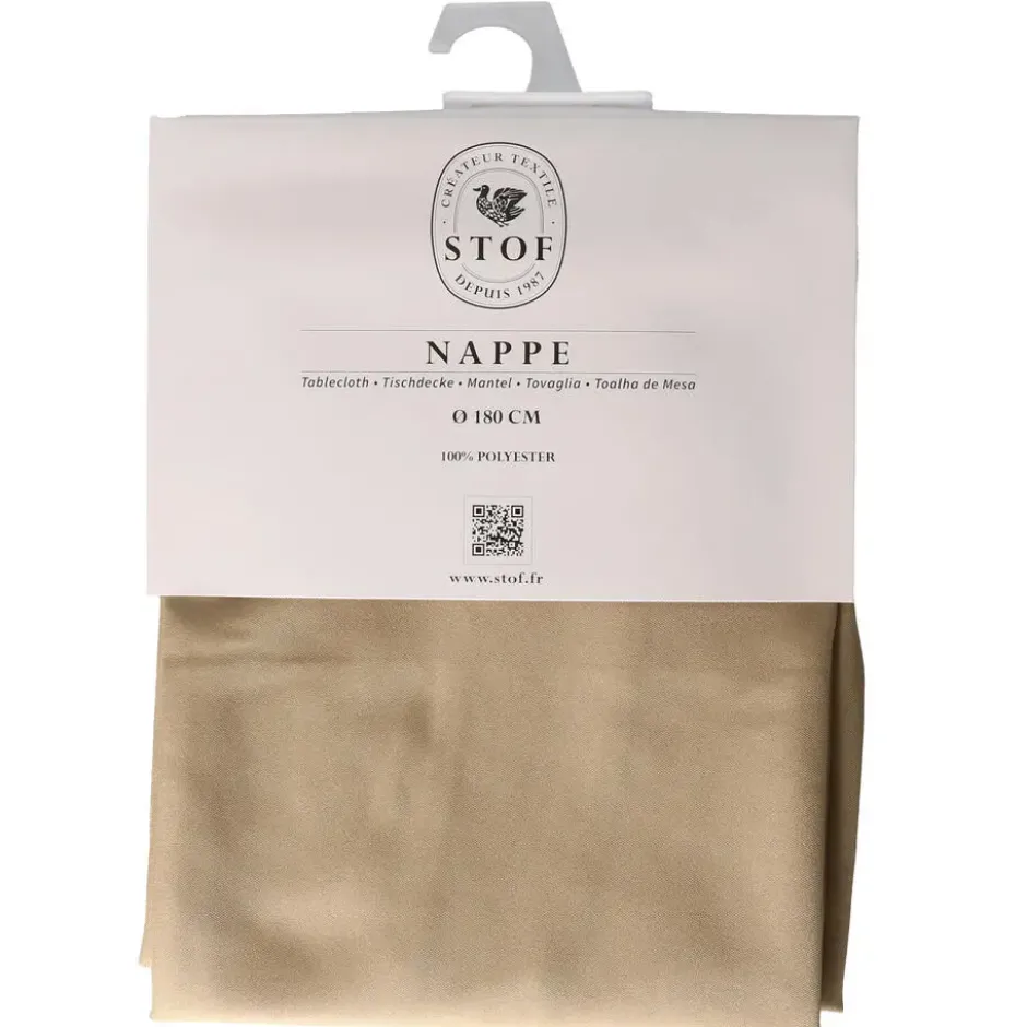 Stof Textiles Tafelkleed - Dia 180 cm - beige - Tafellaken