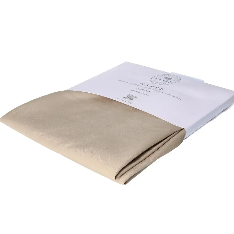 Stof Textiles Tafelkleed - Dia 180 cm - beige - Tafellaken