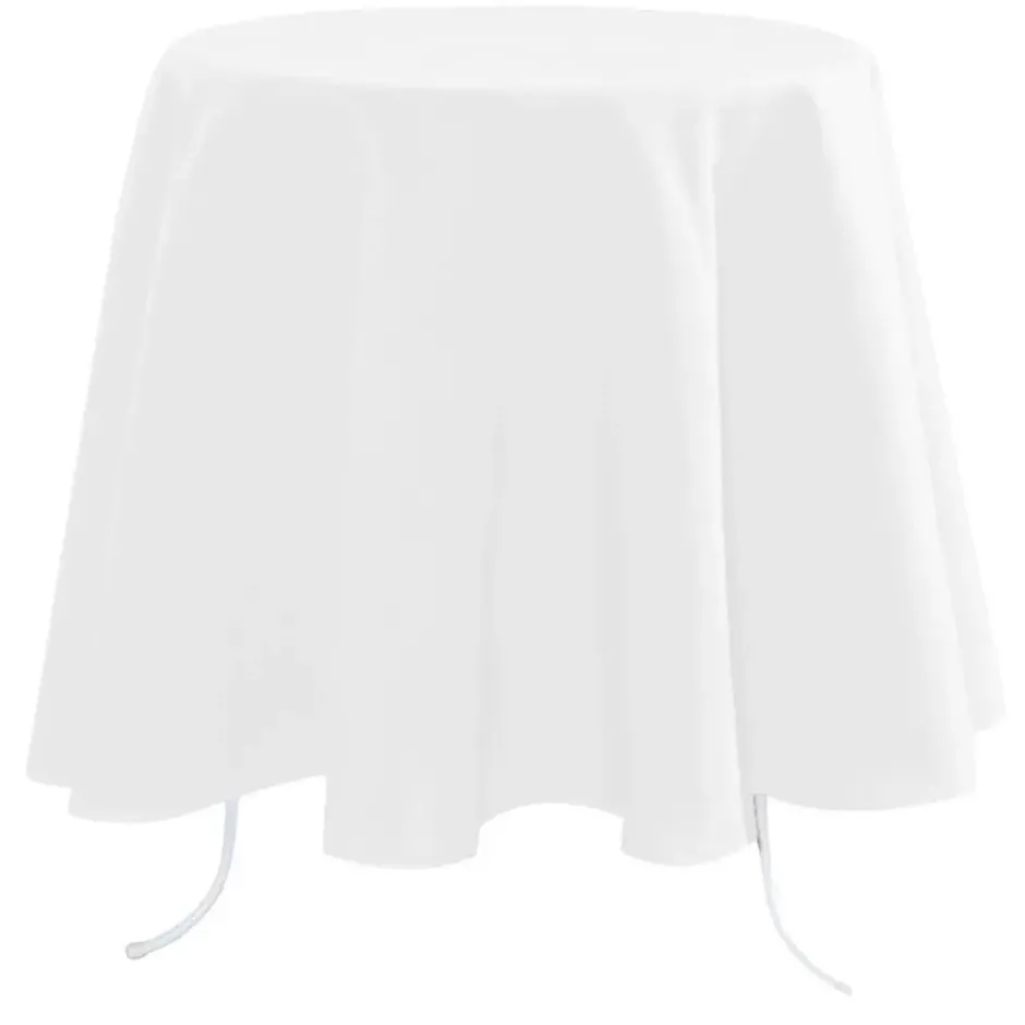 Stof Textiles Tafelkleed - Dia 180 cm - wit - Tafellaken