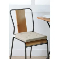 Stof Textile stoelkussen - beige - 38 x 38 x 4 cm