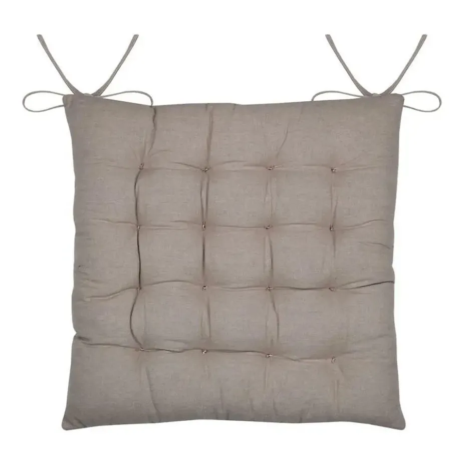 Stof Textile stoelkussen - beige - 38 x 38 x 4 cm