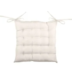 Stof Textile stoelkussen - gebroken wit - 40 x 40 x 4 cm