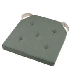 Stof Textile stoelkussen - groen - 38 x 38 x 4 cm
