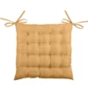 Stof Textile stoelkussen - okergeel - 40 x 40 x 4 cm