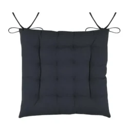 Stof Textile stoelkussens - antraciet - 38 x 38 x 3.5 cm