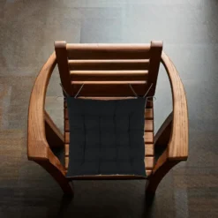 Stof Textile stoelkussens - zwart - 38 x 38 x 3.5 cm