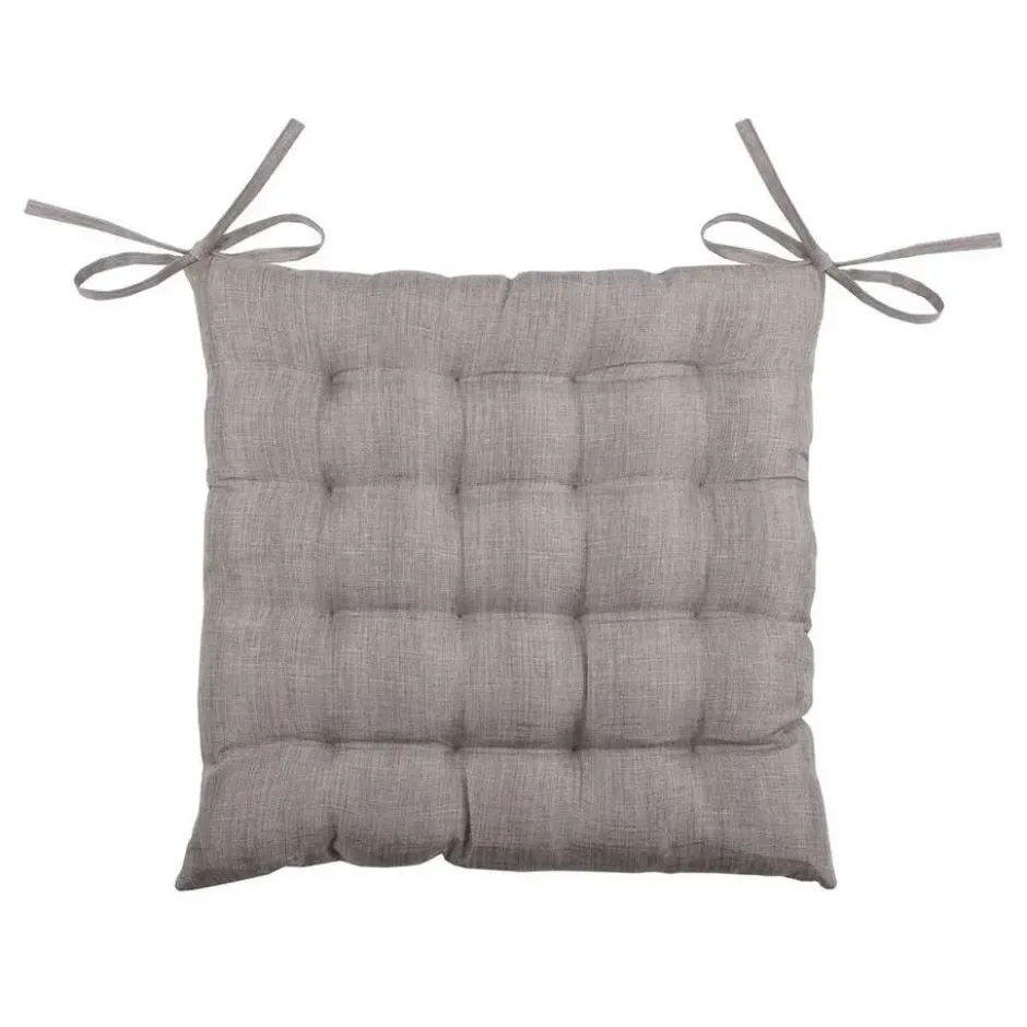 Stof Textile stoelkussen - taupe - 40 x 40 x 4 cm
