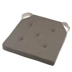 Stof Textile stoelkussen - taupe - 38 x 38 x 4 cm