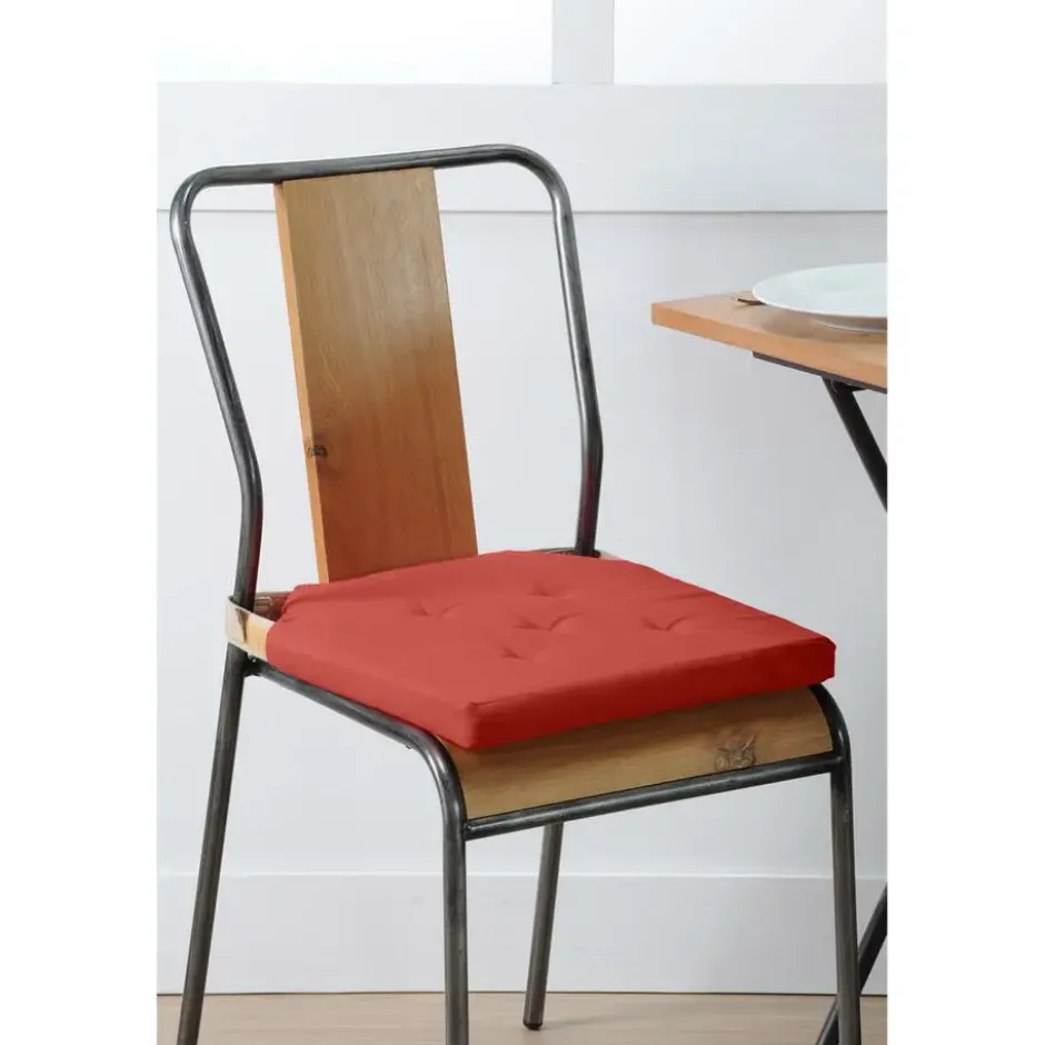 Stof Textile stoelkussen - terracotta - 38 x 38 x 4 cm