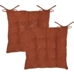 Stof Textile stoelkussen - wijnrood - 38 x 38 x 5 cm