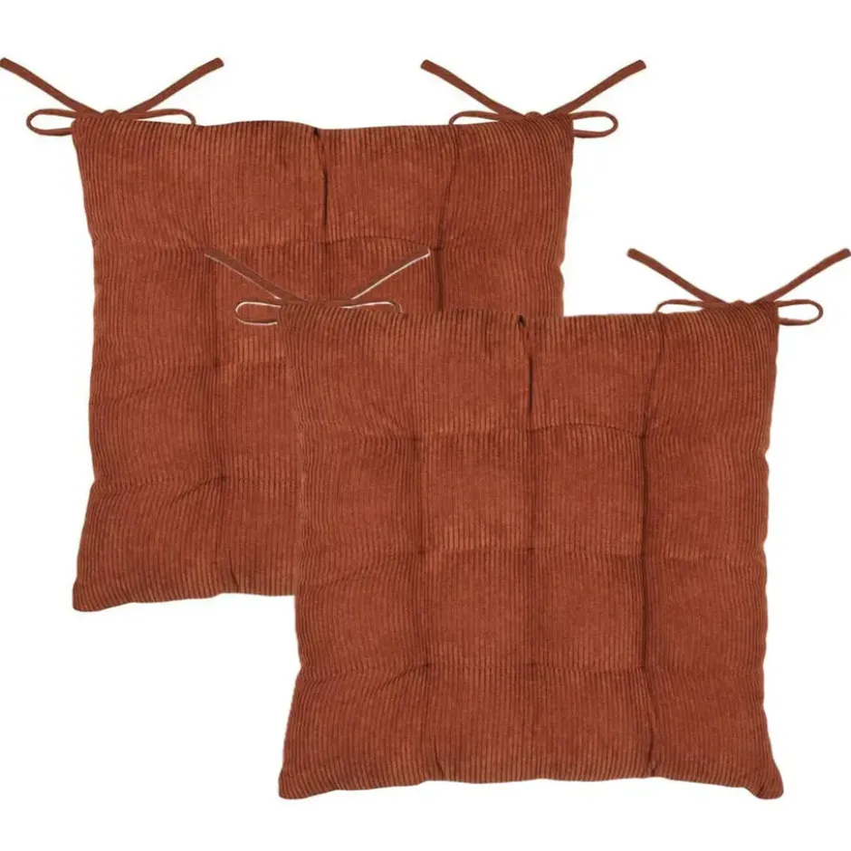 Stof Textile stoelkussen - wijnrood - 38 x 38 x 5 cm