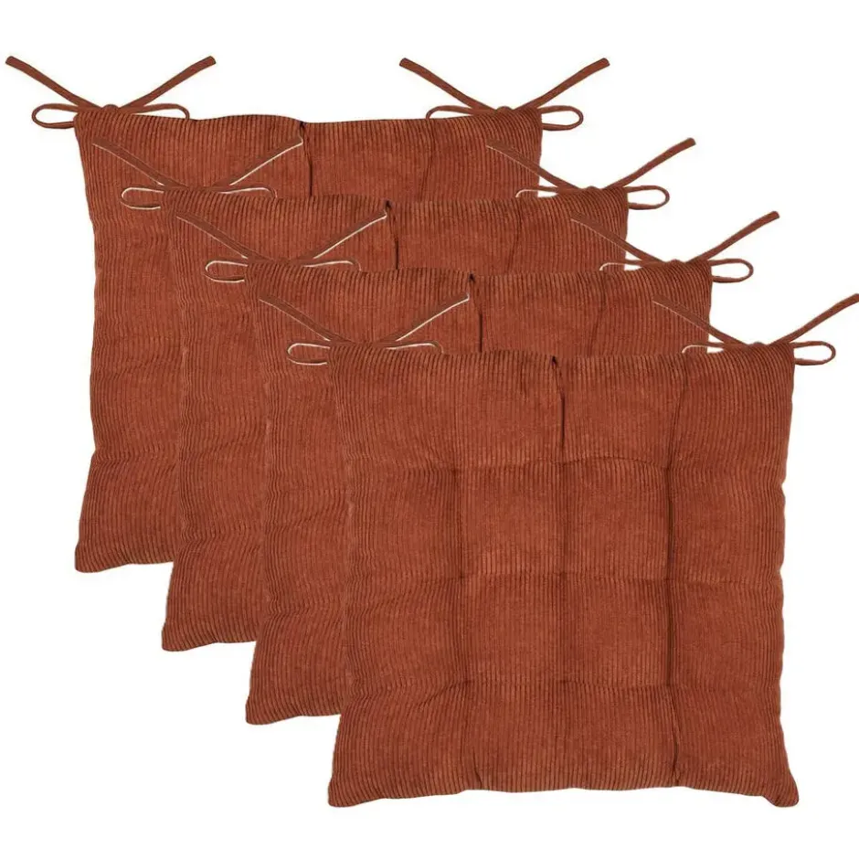 Stof Textile stoelkussen - wijnrood - 38 x 38 x 5 cm