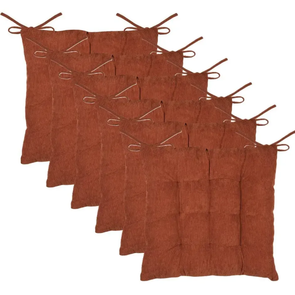 Stof Textile stoelkussen - wijnrood - 38 x 38 x 5 cm