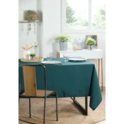 Stof Textile Tafelkleed - 145 x 240 cm - emerald green - Tafellaken