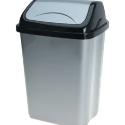 Storage Solutions Afvalemmer - 5L - grijs/zwart - klep deksel