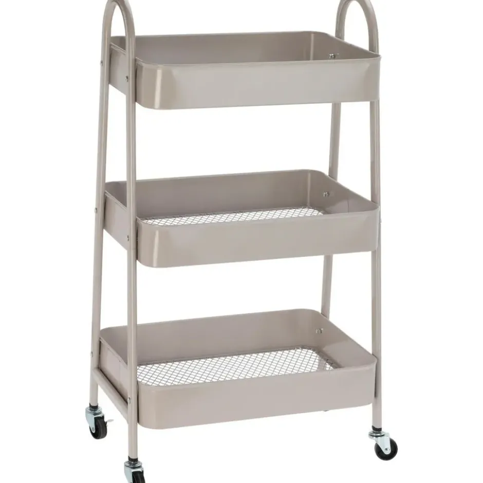 Storage Solutions Keukentrolley - beige - metaal - 79x44x32 cm