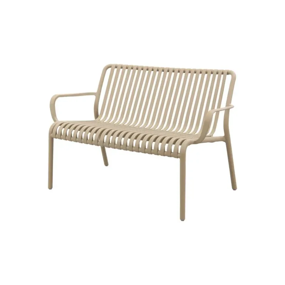 Stripe loungebank 2-zits - Taupe