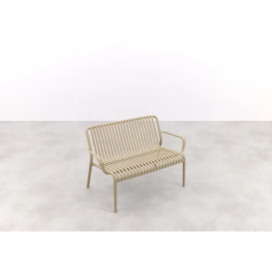 Stripe loungebank 2-zits - Taupe