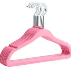 20 Stuks Kinder Kledinghangers - Fluweel - Roze
