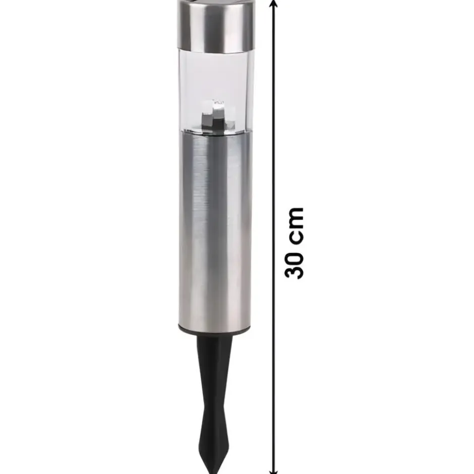 Sunnydays Tuinlampen / prikspot Solento - zilver - RVS - 30 cm