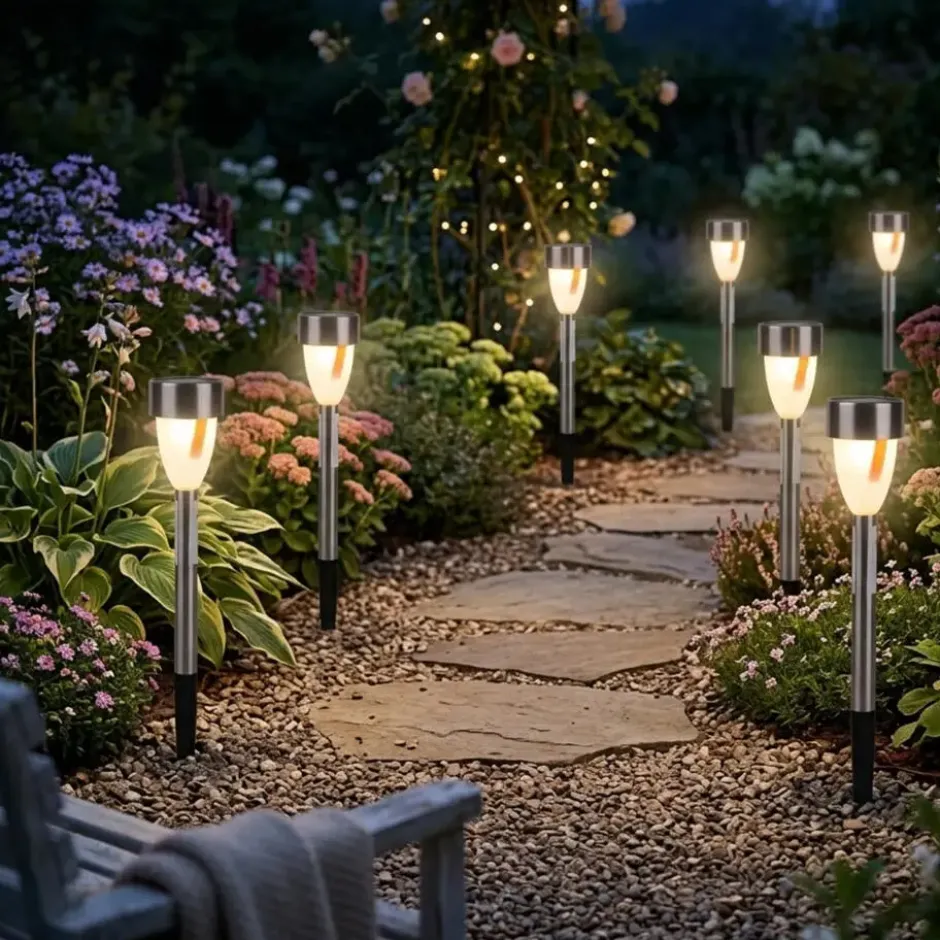 Sunnydays Tuinlampen / prikspot Lumora - zilver - RVS - 36 cm