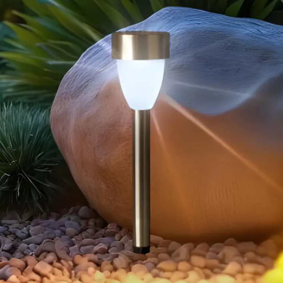 Sunnydays Tuinlampen / prikspot Lumora - zilver - RVS - 36 cm