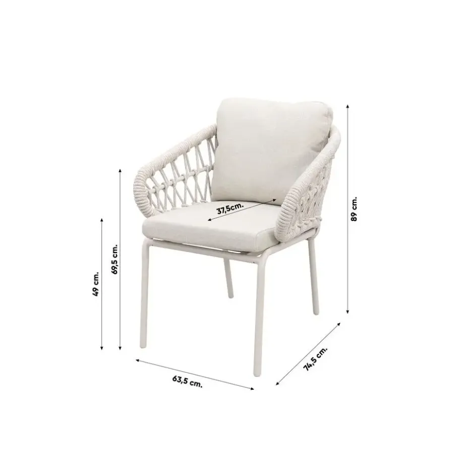 Suns Tosca dining tuinstoel - Rope/Zand