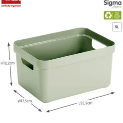 Sunware Opbergbox - kunststof - lichtgroen - 5 liter