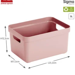 Sunware Opbergbox - kunststof - roze - 5 liter