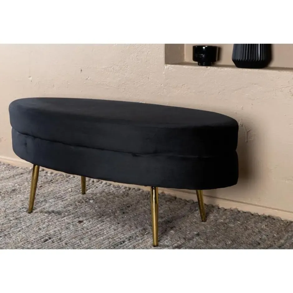 Svea - Axel hocker - velvet - zwart