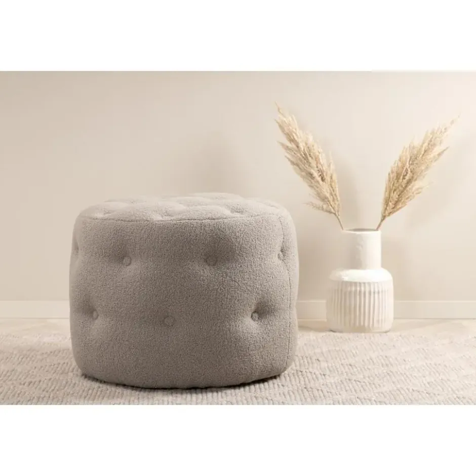 Svea - Juno hocker - teddy - grijs