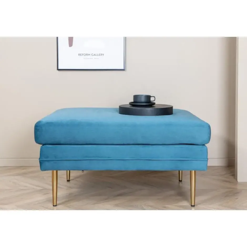 Svea - Tess hocker - velvet - blauw