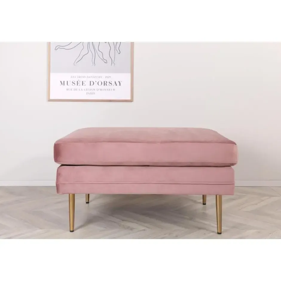 Svea - Tess hocker - velvet - roze
