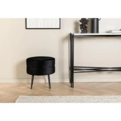 Svea - Zane hocker - velvet - zwart