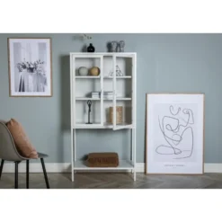 Svea - Zivo vitrinekast - 75 x 150 cm - wit