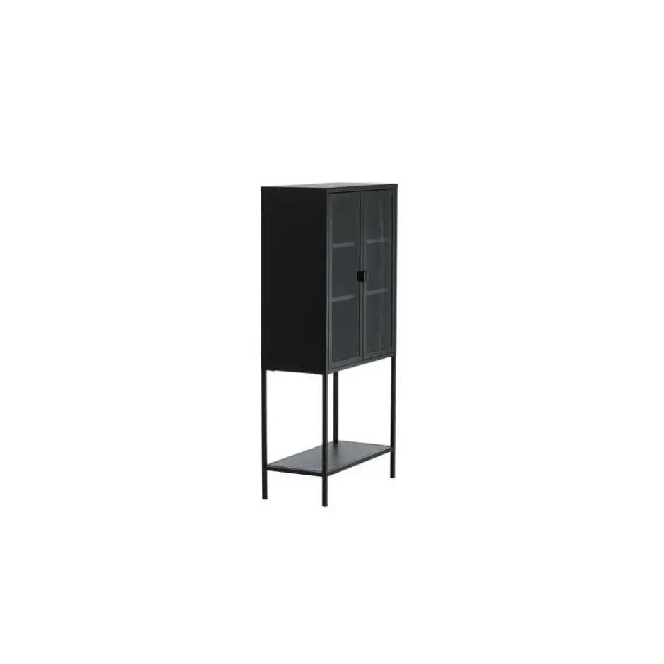 Svea - Zivo vitrinekast - 75 x 150 cm - zwart
