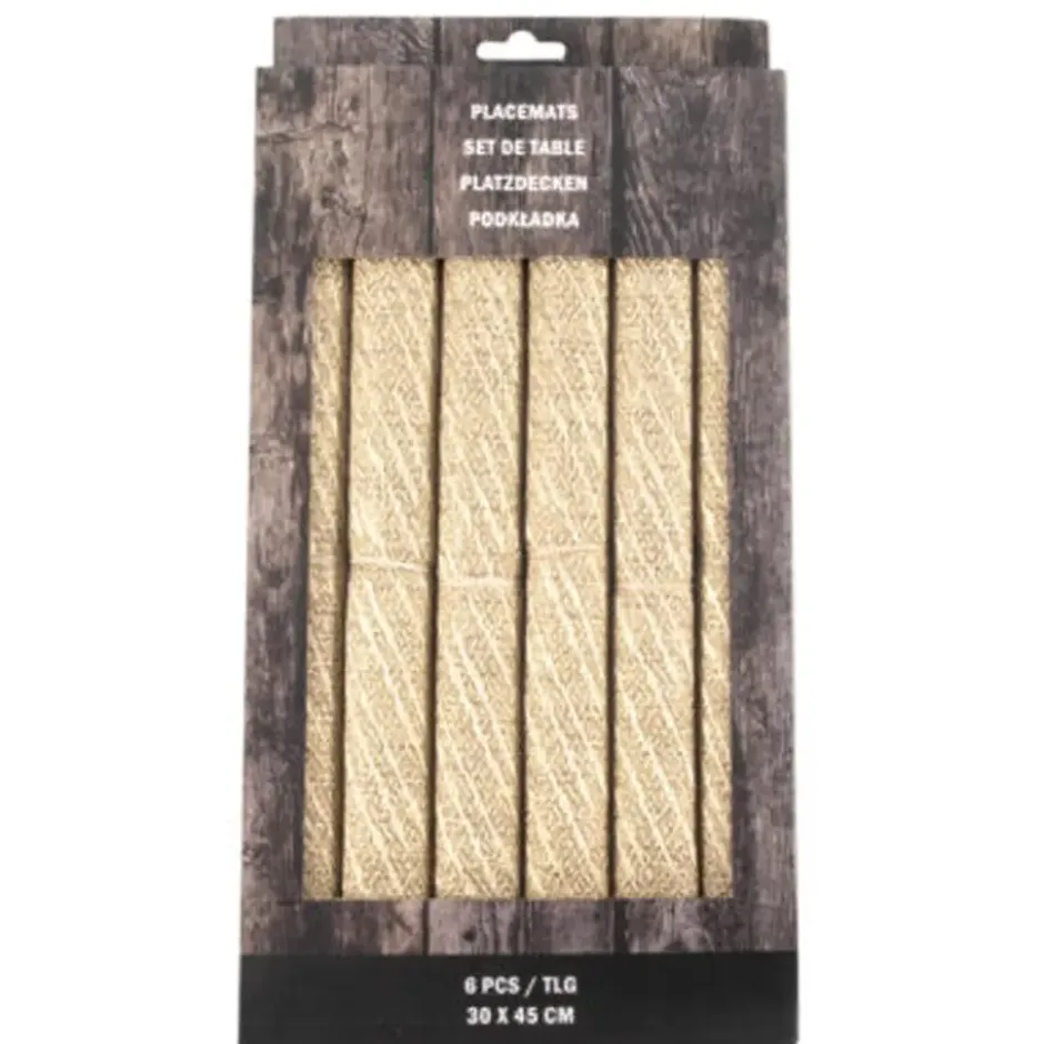 Svenska living Placemats - 6x stuks - polyester - 45 x 30 cm