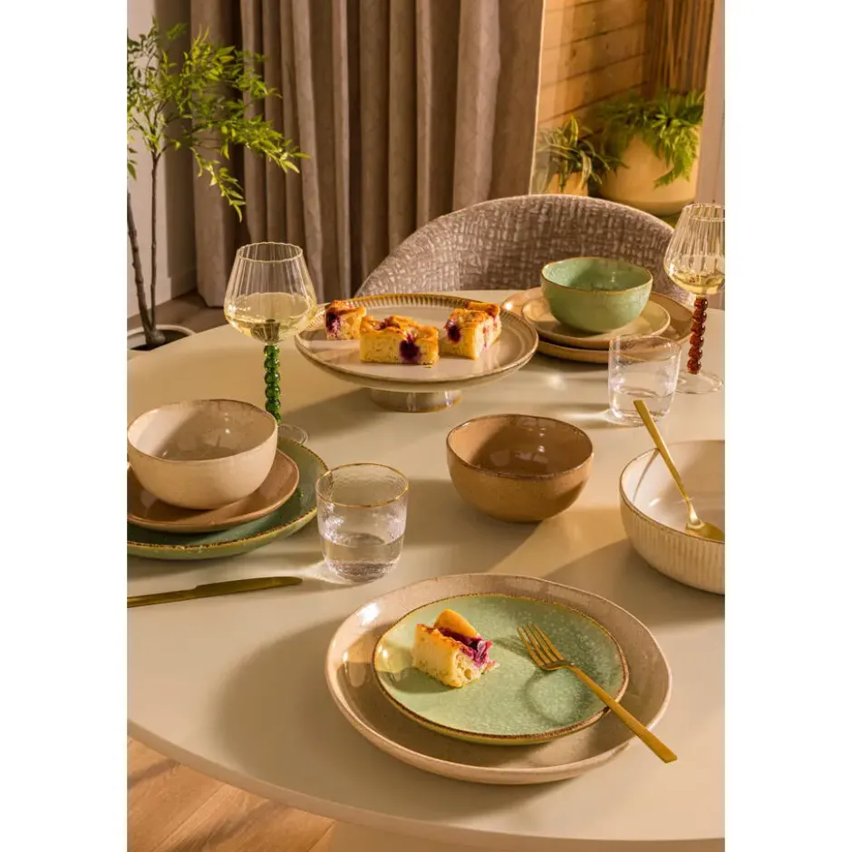Taartplateau Camille - beige stoneware - Ø31 cm