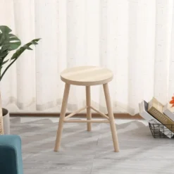 Tabouret van massief grenen