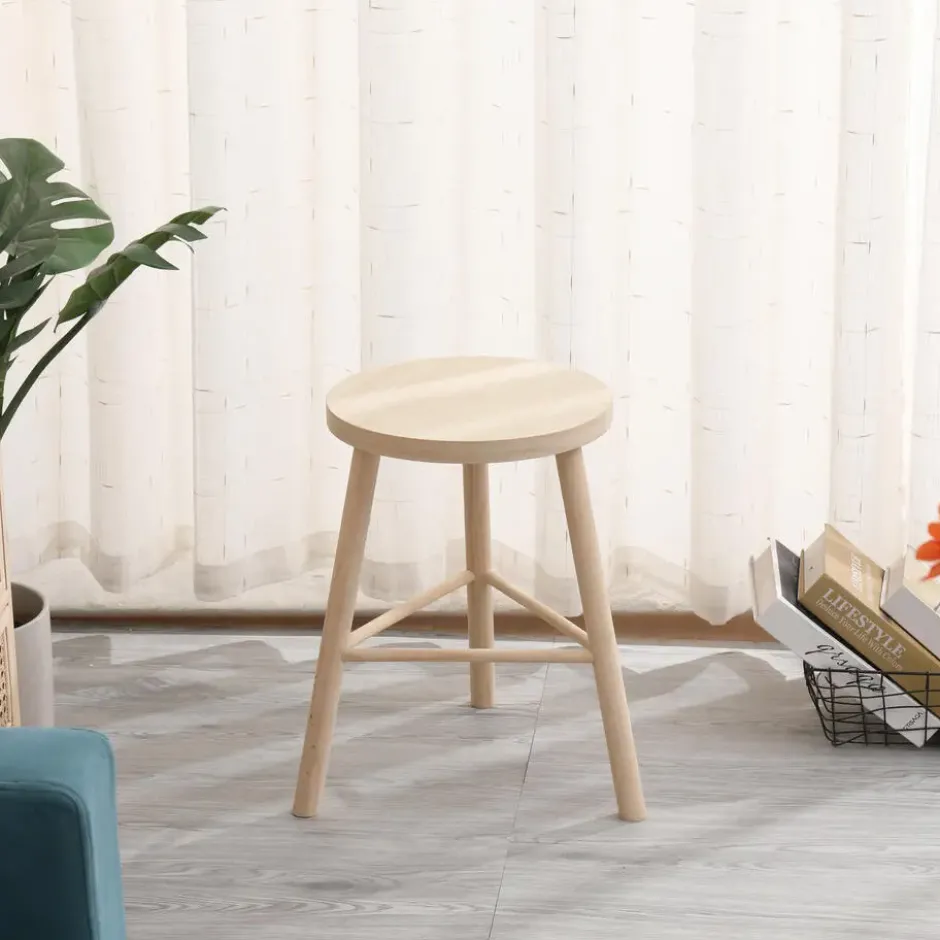 Tabouret van massief grenen