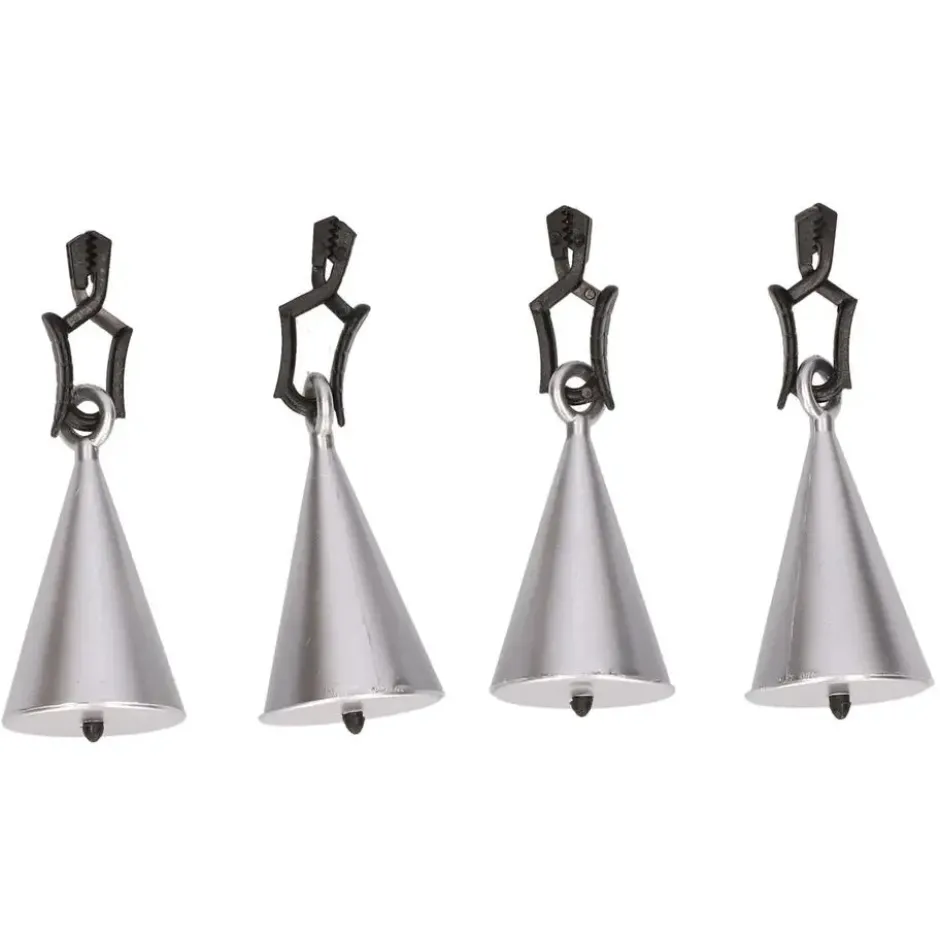 Tafelkleedgewichtjes kegels - 4x - zilver - 7 cm - Tuin