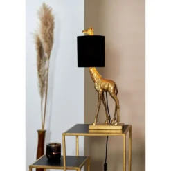 Tafellamp Giraffe - Goud/Zwart - 26x16x61cm