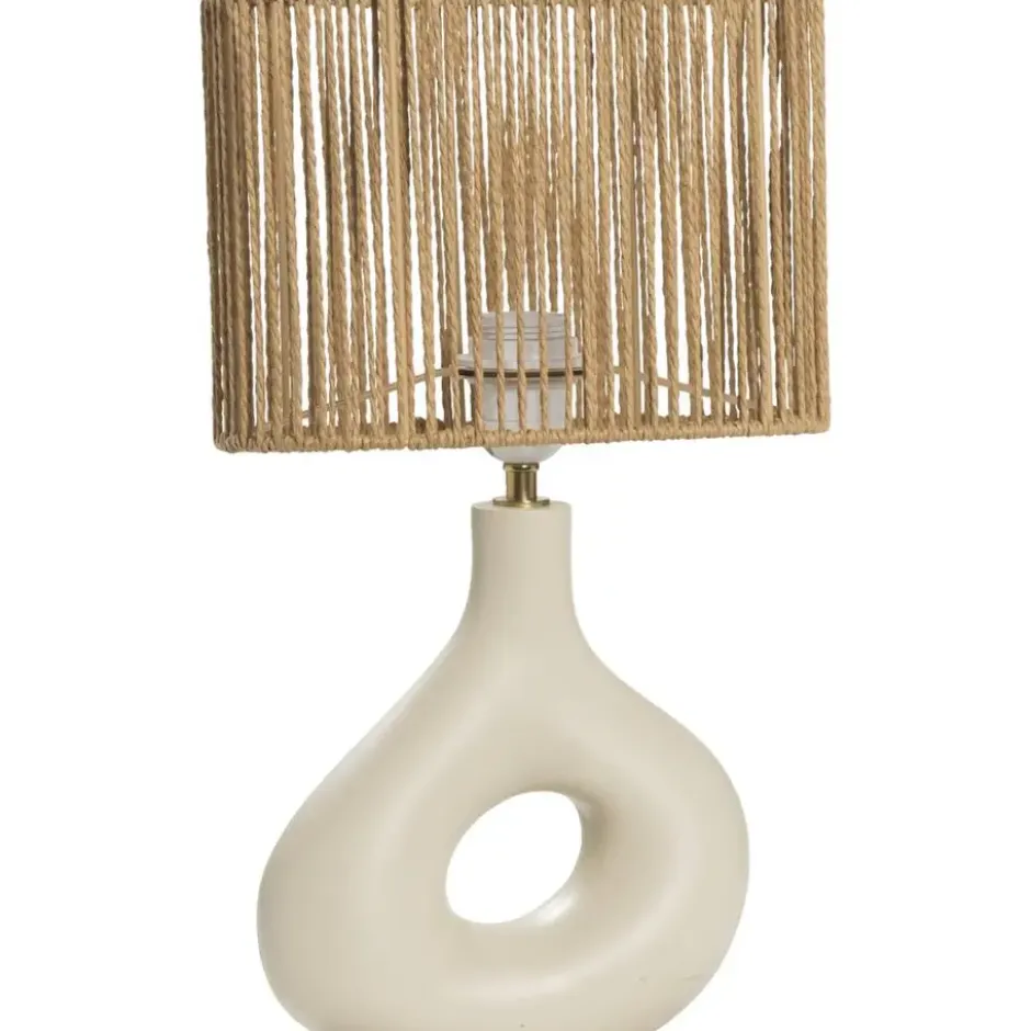 Tafellamp Reva - naturel keramiek - E27 - 42x26x13,5 cm