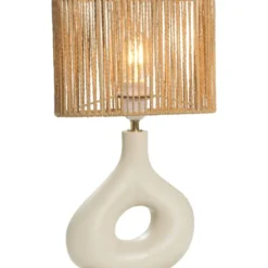 Tafellamp Reva - naturel keramiek - E27 - 42x26x13,5 cm