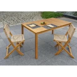 Tafel voor binnen en buiten, 6 personen, in acacia