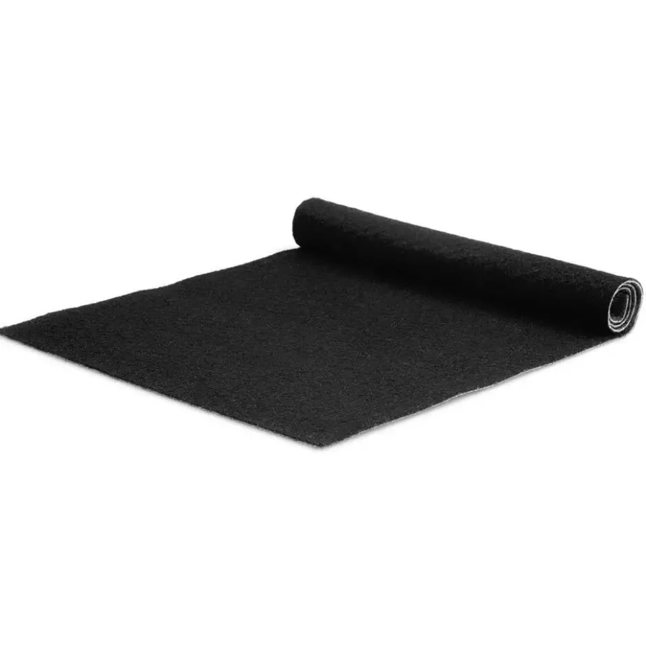 Tapijt loper Torrance - Breedte 200 cm - 2 mm dik - Zwart