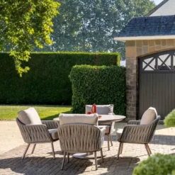 Taste by 4 Seasons Cannes tuinset 5-delig - Sarah lage tafel Ø130cm