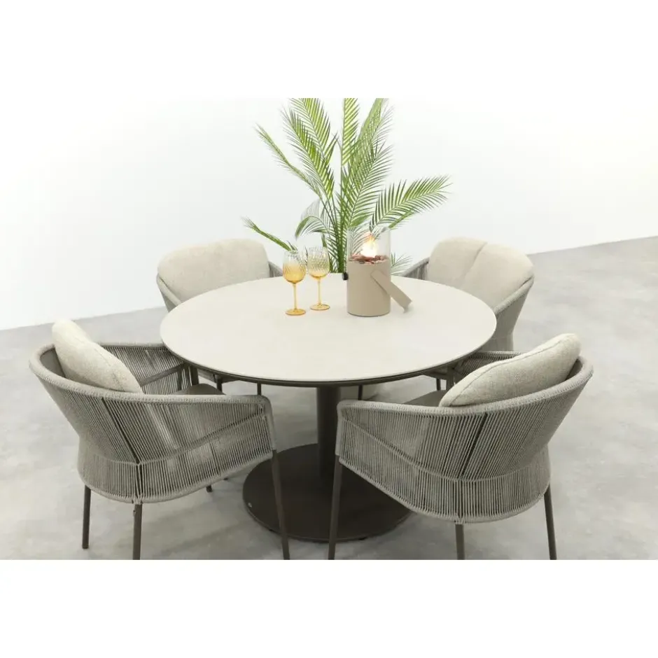 Taste Florence/Rodez ronde 4-persoons tuinset Ø120 cm. - Terre
