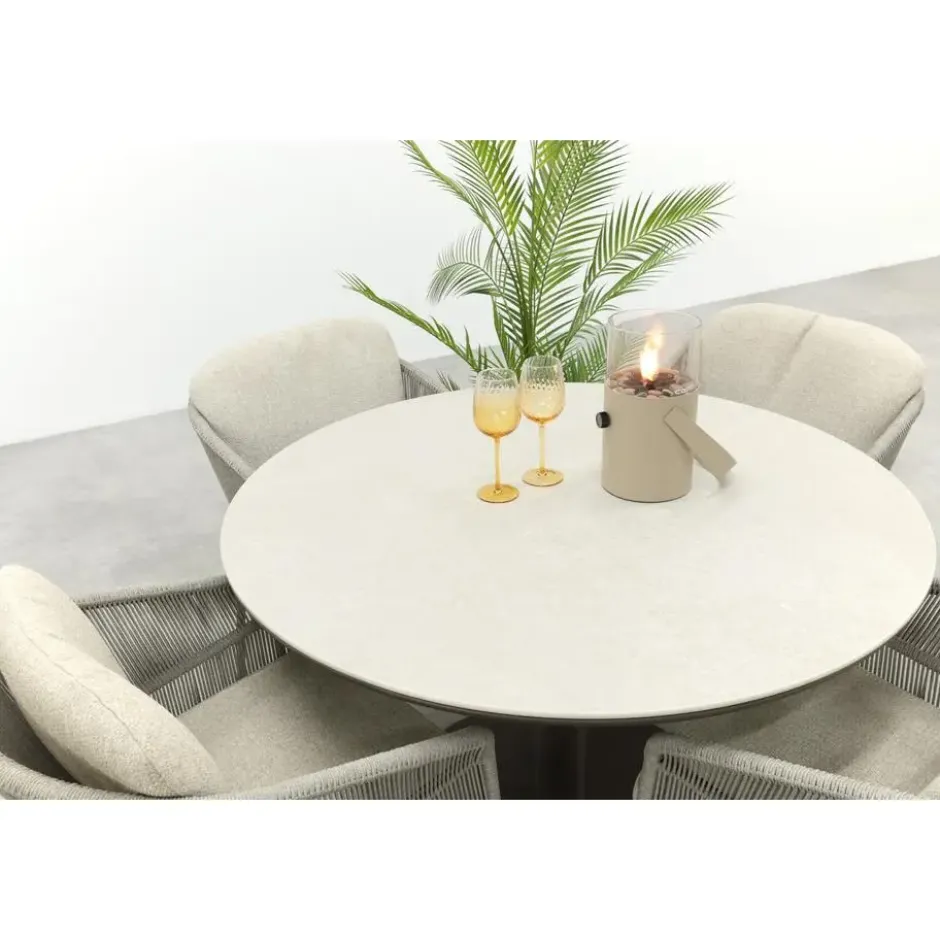 Taste Florence/Rodez ronde 4-persoons tuinset Ø120 cm. - Terre